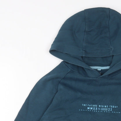 Marks and Spencer Boys Blue Cotton Pullover Hoodie Size 12-13 Years Pullover