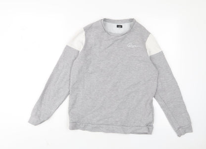 River Island Boys Grey Cotton Pullover Sweatshirt Size 13-14 Years Pullover