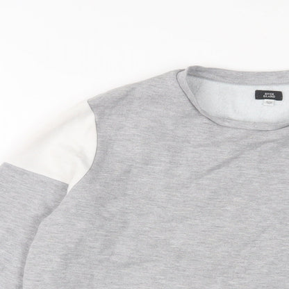 River Island Boys Grey Cotton Pullover Sweatshirt Size 13-14 Years Pullover