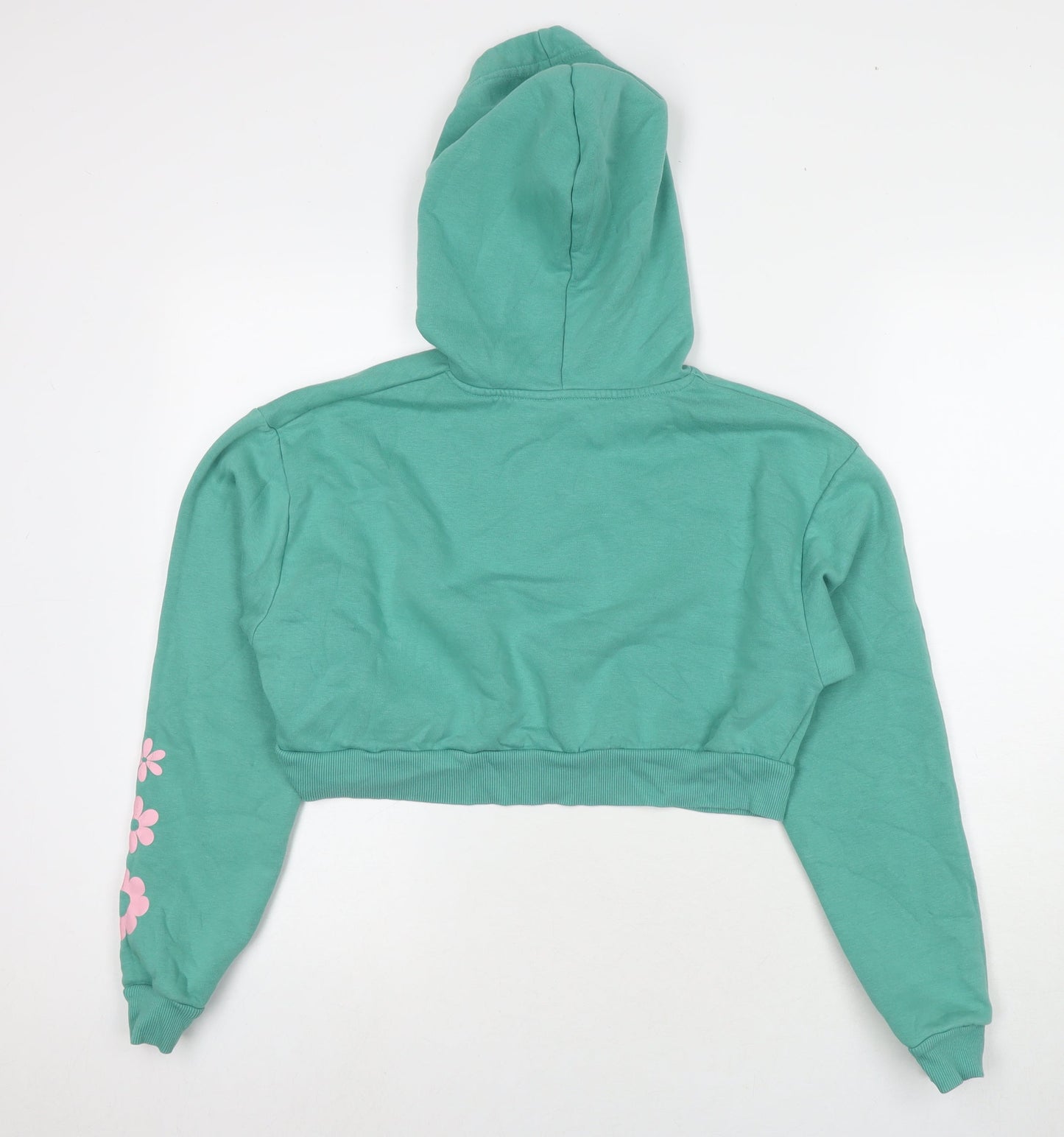 New Look Girls Blue Cotton Pullover Hoodie Size 14-15 Years Pullover - Manifest Keep Growing Flowers