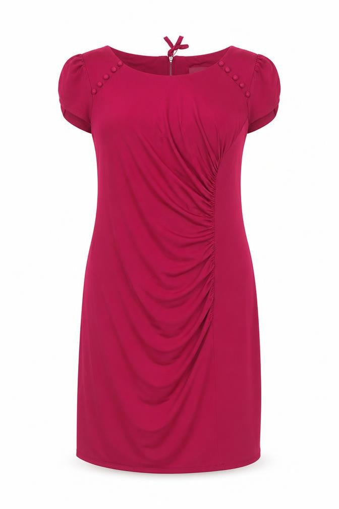 Marks and Spencer Womens Pink Polyester A-Line Size 14 Round Neck Zip