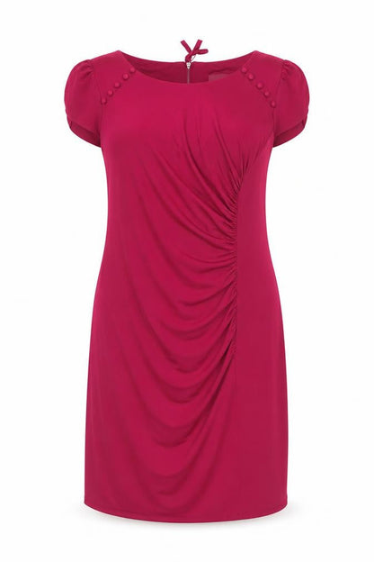 Marks and Spencer Womens Pink Polyester A-Line Size 14 Round Neck Zip