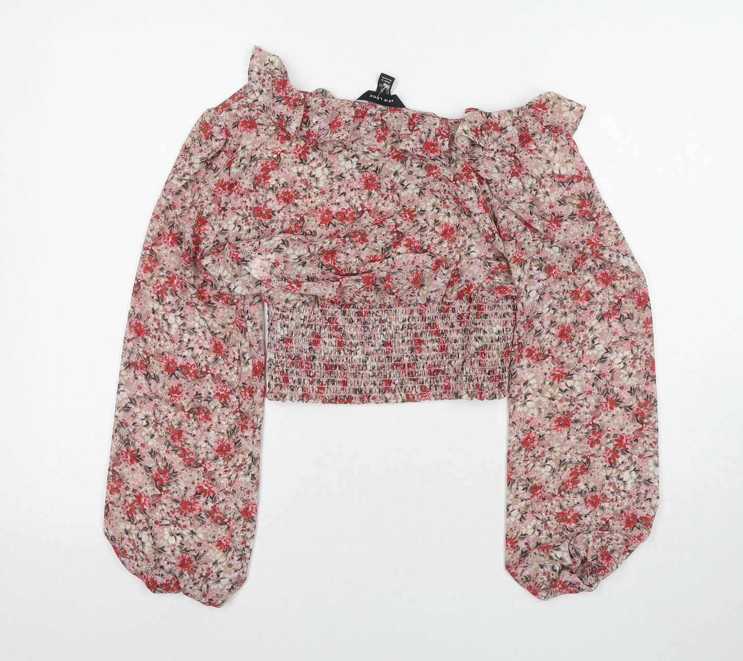 Womens UK Size 10 New Look Red Basic Blouse