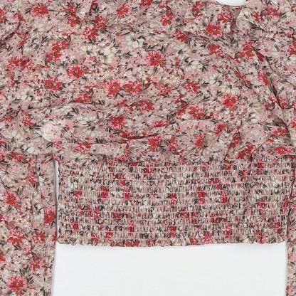 Womens UK Size 10 New Look Red Basic Blouse