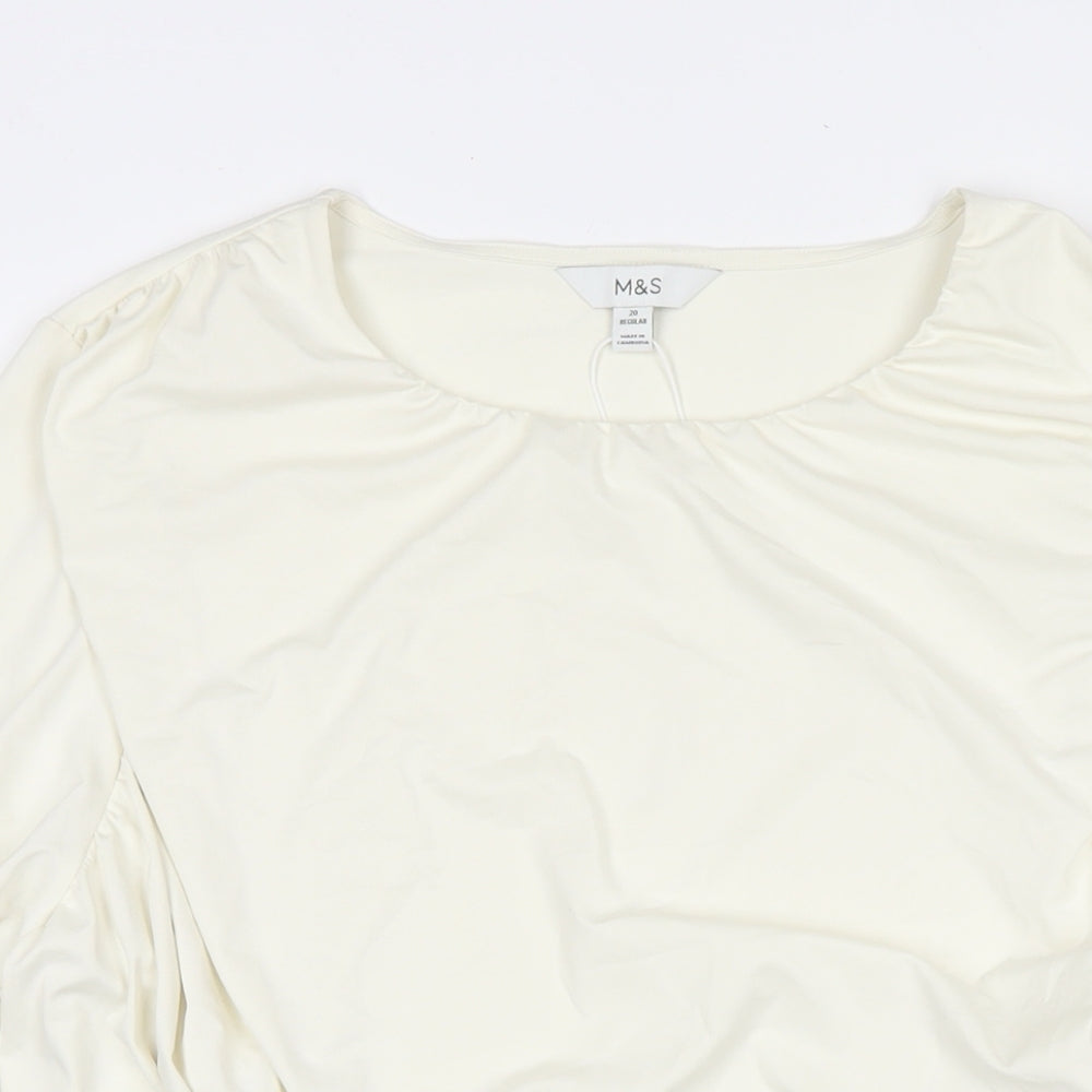 Womens UK Size 20 Marks and Spencer Ivory Basic Blouse