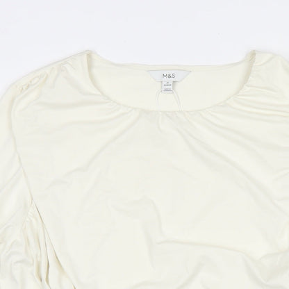 Womens UK Size 20 Marks and Spencer Ivory Basic Blouse