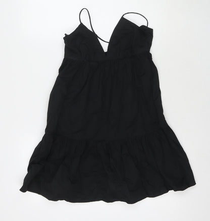 Zara Womens Black Cotton Tank Dress Size XS V-Neck Pullover