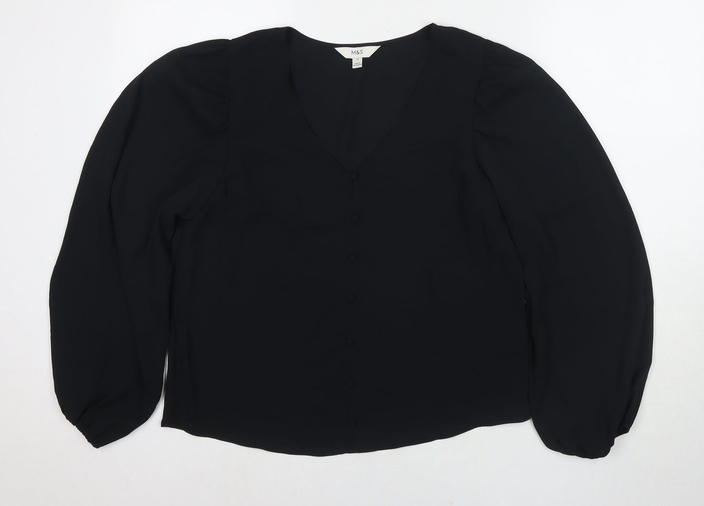 Womens UK Size 12 Marks and Spencer Black Basic Blouse