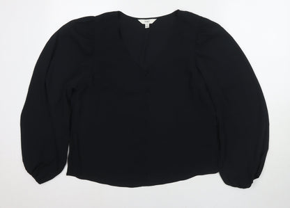 Womens UK Size 12 Marks and Spencer Black Basic Blouse
