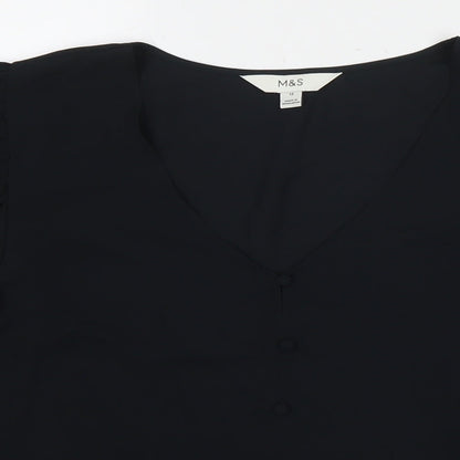 Womens UK Size 12 Marks and Spencer Black Basic Blouse
