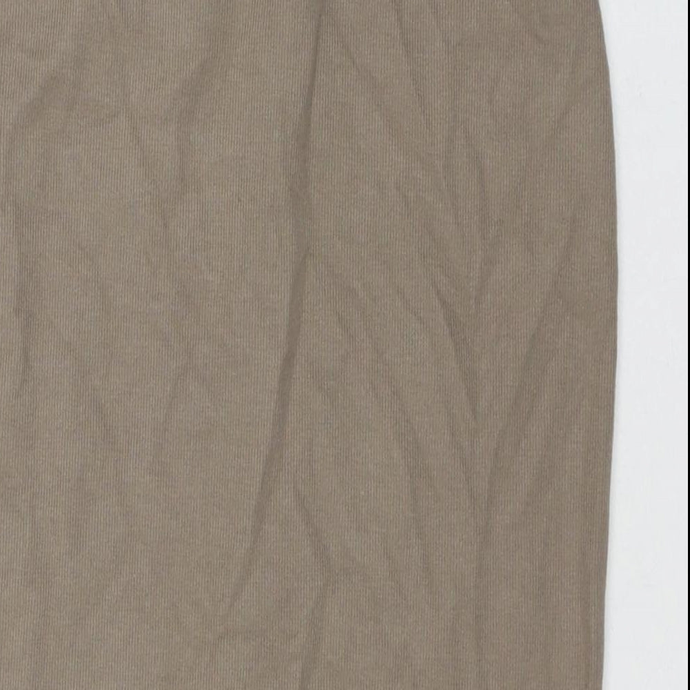 Marks and Spencer Womens Beige Polyester Straight & Pencil Skirt Size 6