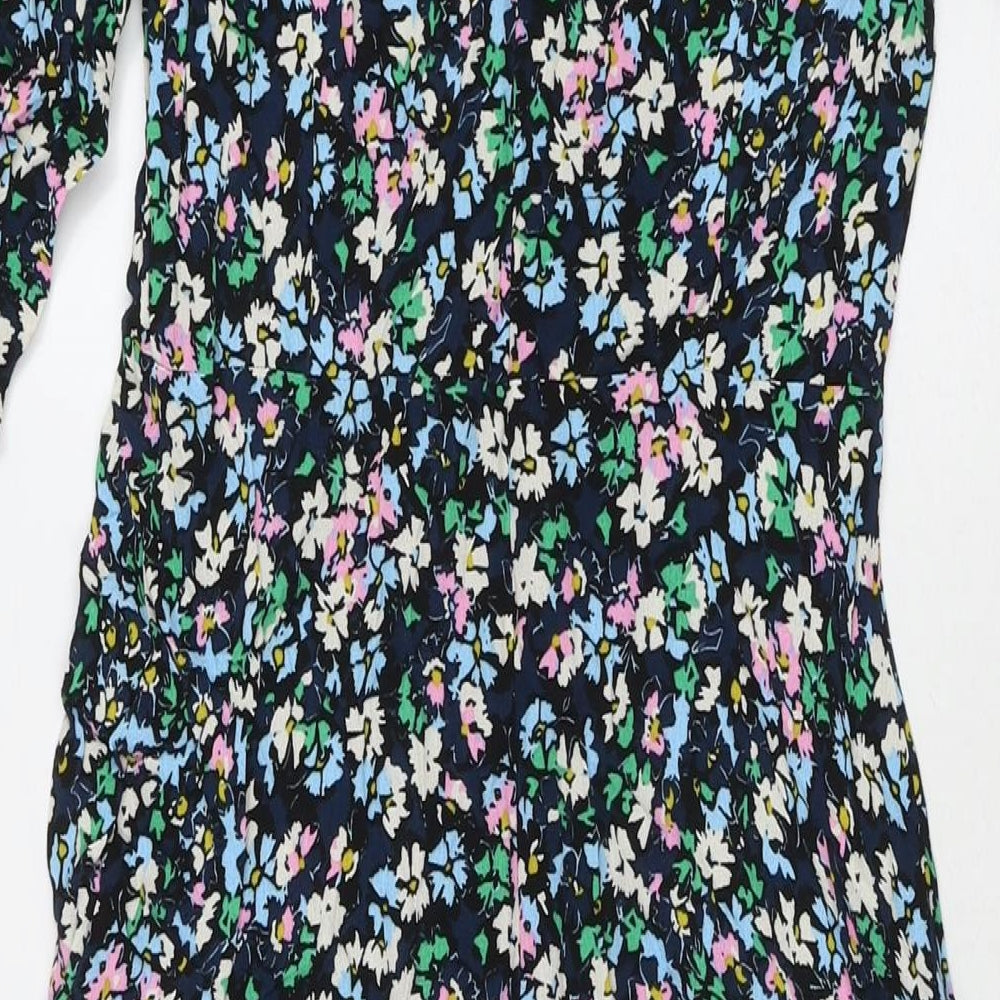 Marks and Spencer Womens Multicoloured Floral Viscose Maxi Size 8 Round Neck Zip