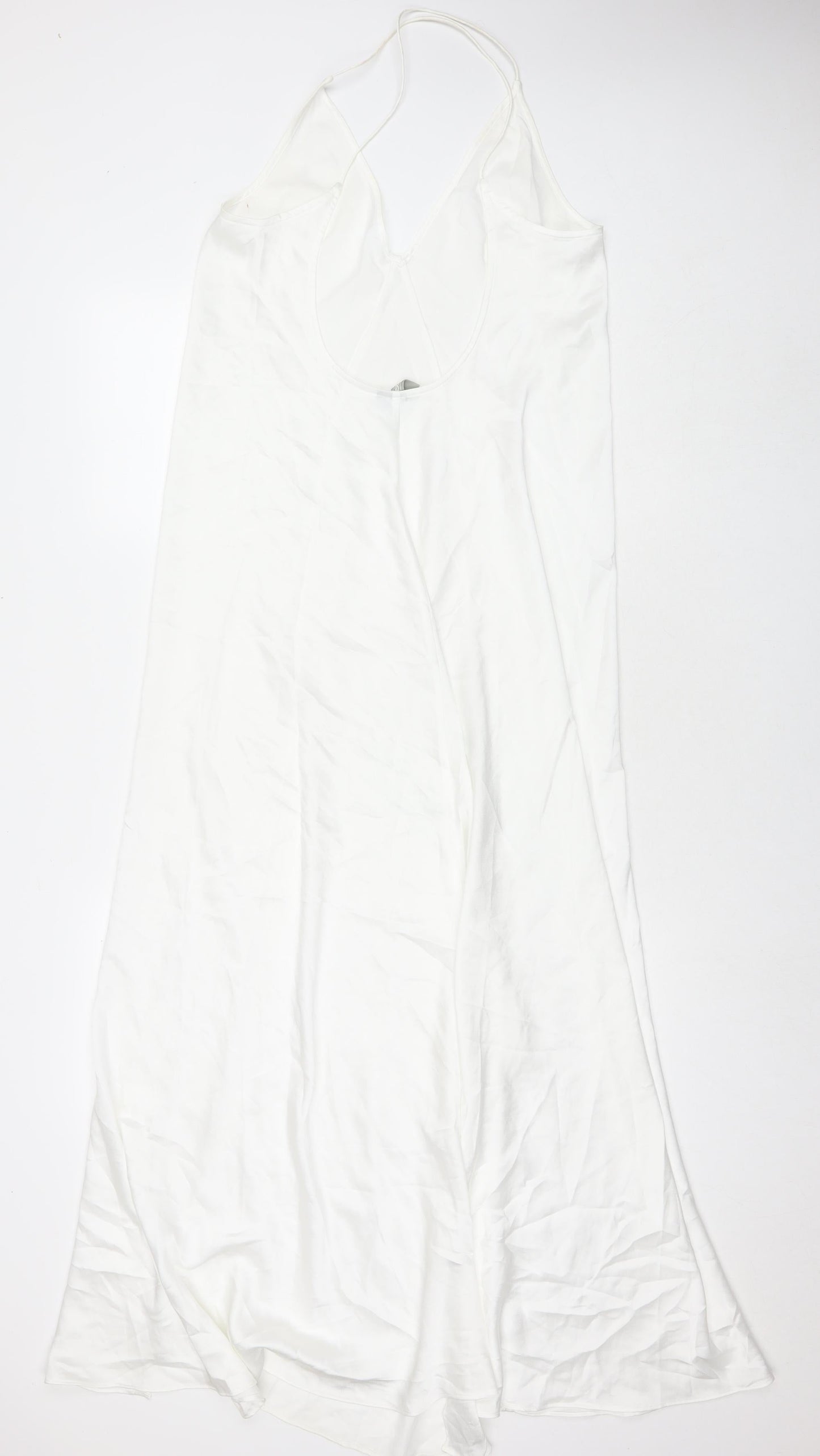 ASOS Womens White Polyester Maxi Size 12 V-Neck Pullover - Side Slit(s)