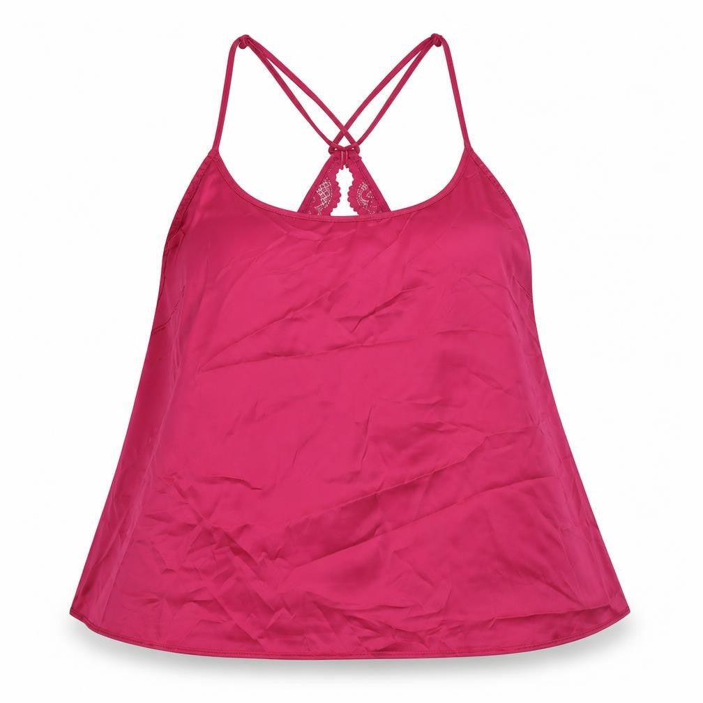 Marks and Spencer Womens Pink Solid Polyester Top Pyjama Top Size M
