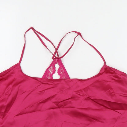 Marks and Spencer Womens Pink Solid Polyester Top Pyjama Top Size M