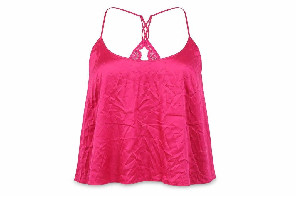 Marks and Spencer Womens Pink Solid Polyester Top Pyjama Top Size L
