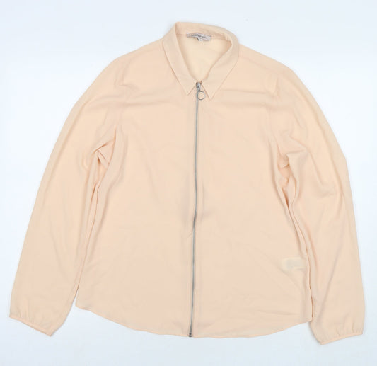 Womens UK Size 12 Marks and Spencer Beige Basic Blouse