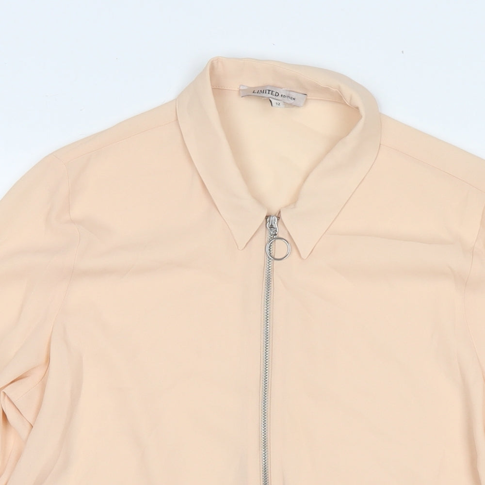 Womens UK Size 12 Marks and Spencer Beige Basic Blouse