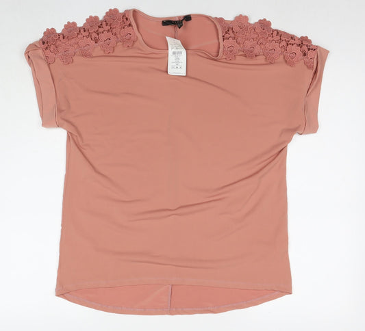 Womens UK Size 8 Lipsy Beige Basic Blouse