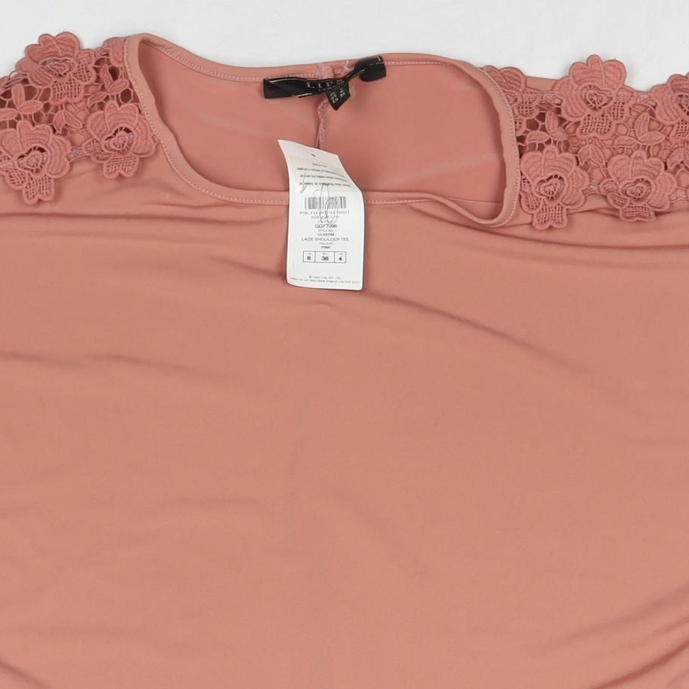 Womens UK Size 8 Lipsy Beige Basic Blouse