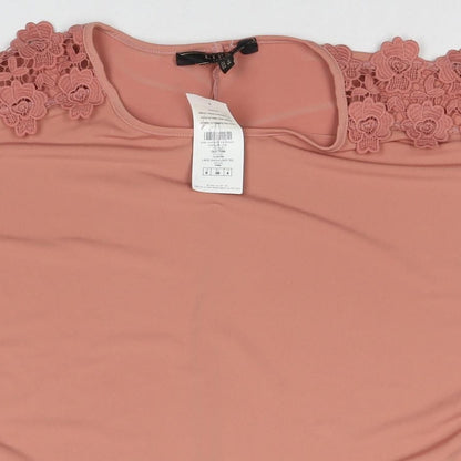 Womens UK Size 8 Lipsy Beige Basic Blouse