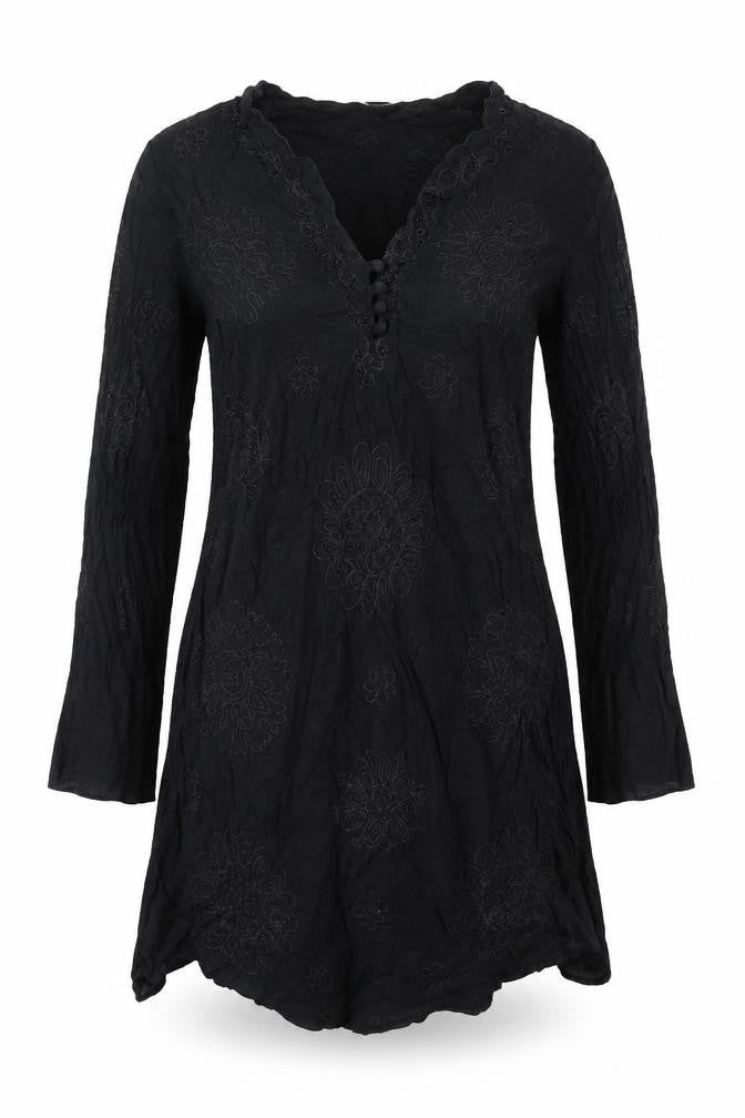 Womens UK Size 10 NEXT Black Tunic Blouse