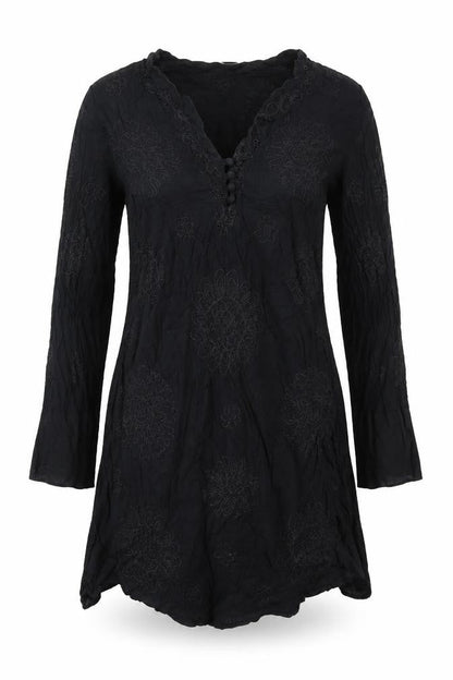 Womens UK Size 10 NEXT Black Tunic Blouse