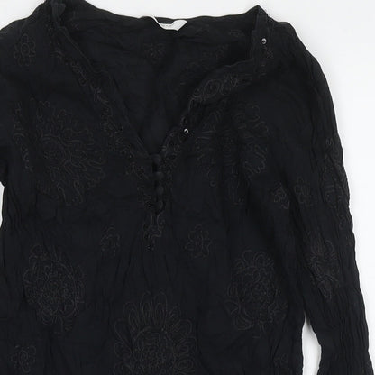 Womens UK Size 10 NEXT Black Tunic Blouse