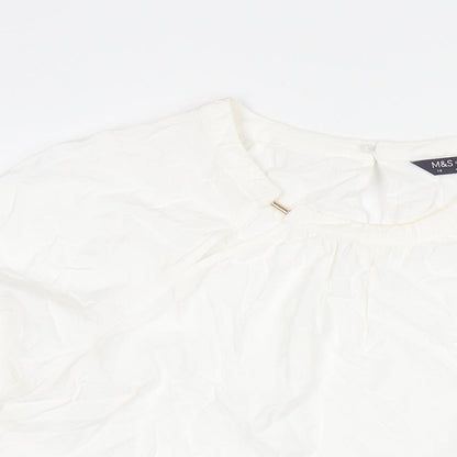 Womens UK Size 18 Marks and Spencer White Basic Blouse
