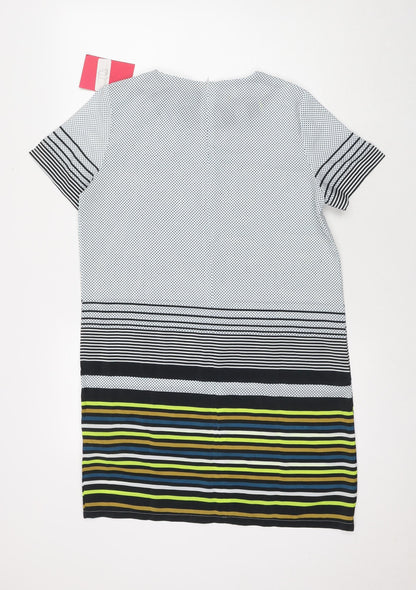 Boohoo Womens Multicoloured Polyester A-Line Size 8 Roll Neck Zip