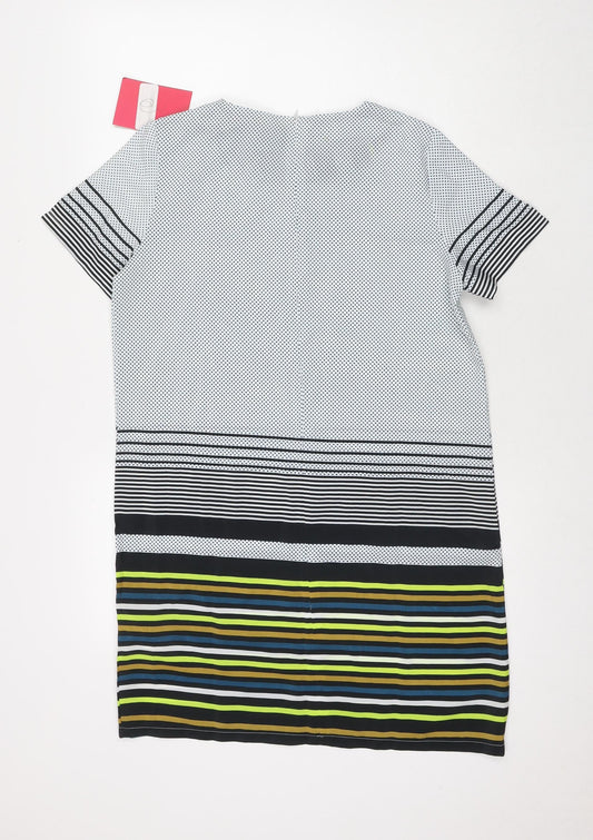 Boohoo Womens Multicoloured Polyester A-Line Size 8 Roll Neck Zip