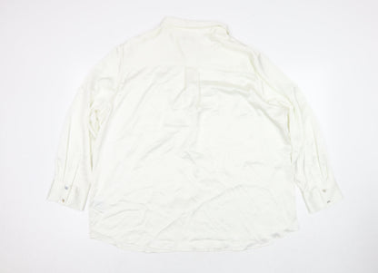 Womens UK Size 12 Marks and Spencer White Basic Button-Up