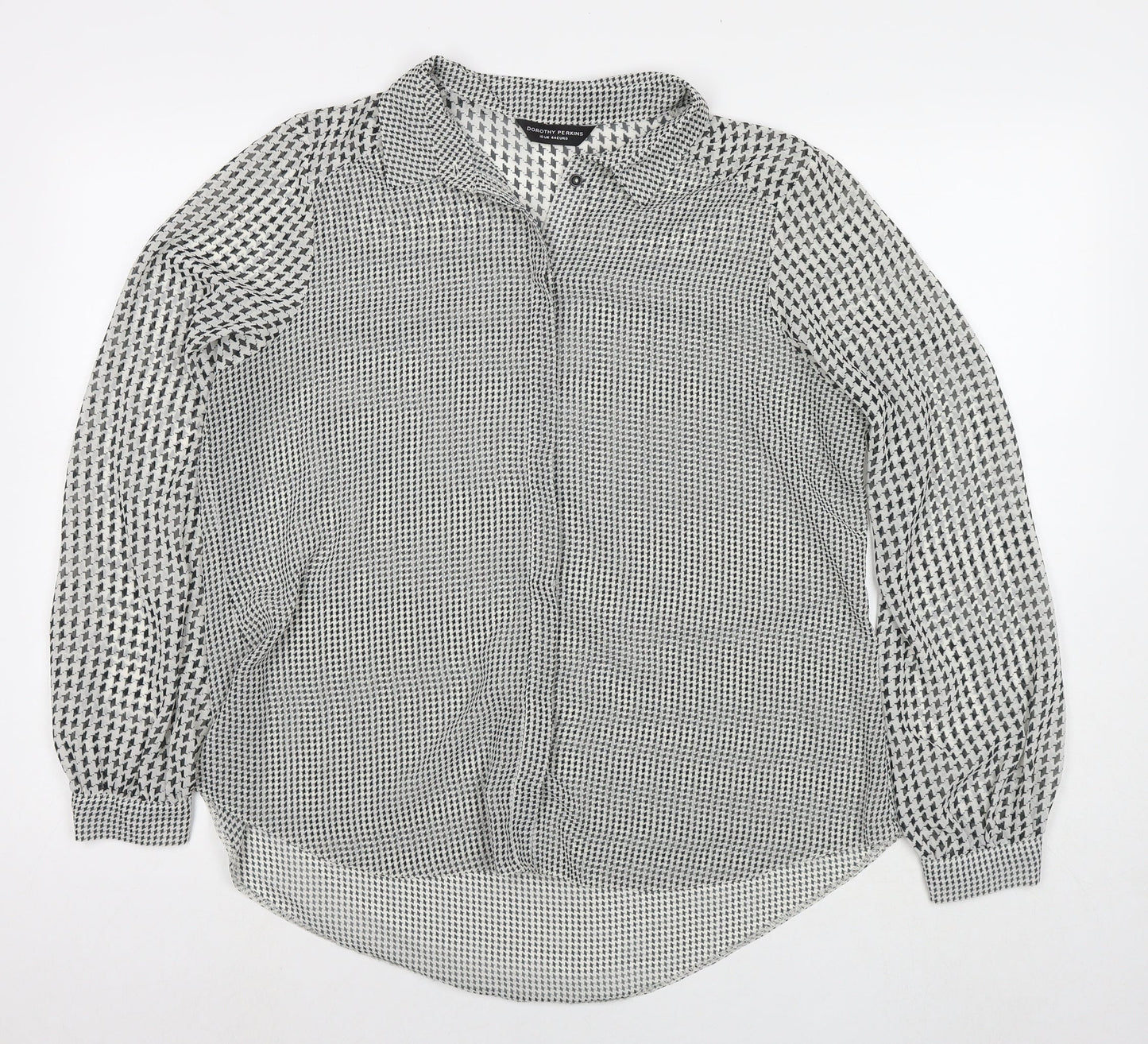 Womens UK Size 16 Dorothy Perkins Black Basic Button-Up