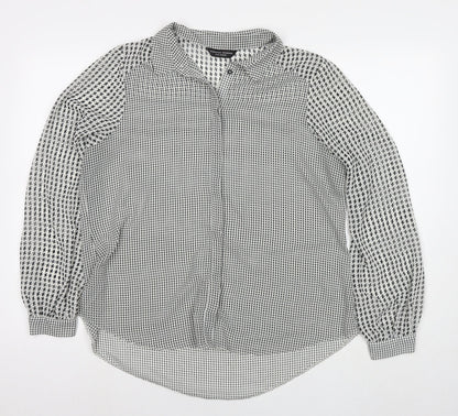 Womens UK Size 16 Dorothy Perkins Black Basic Button-Up