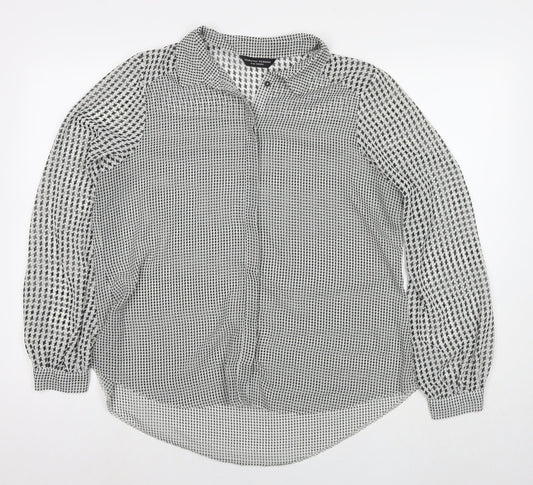 Womens UK Size 16 Dorothy Perkins Black Basic Button-Up