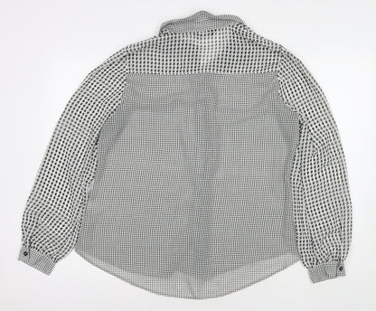 Womens UK Size 16 Dorothy Perkins Black Basic Button-Up