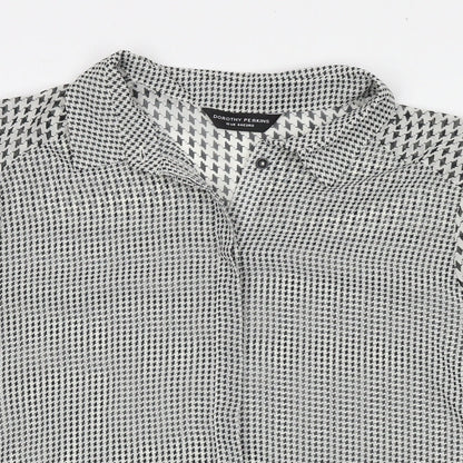 Womens UK Size 16 Dorothy Perkins Black Basic Button-Up
