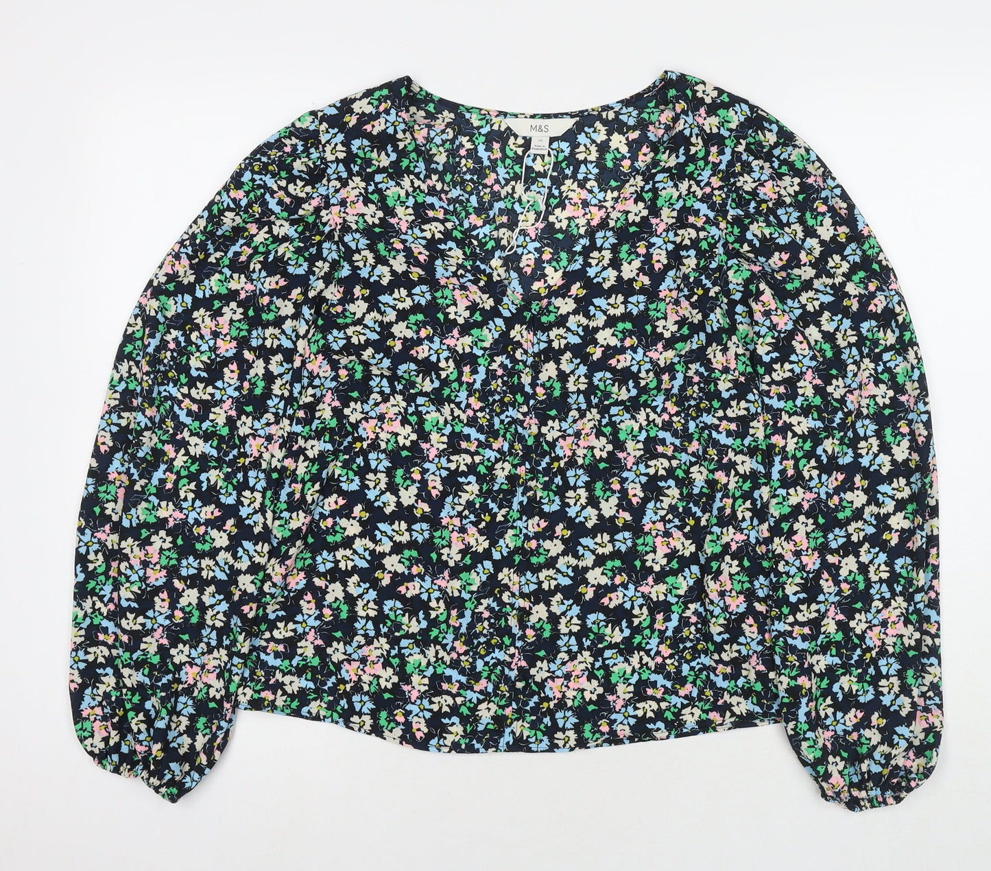 Womens UK Size 10 Marks and Spencer Multicoloured Basic Blouse