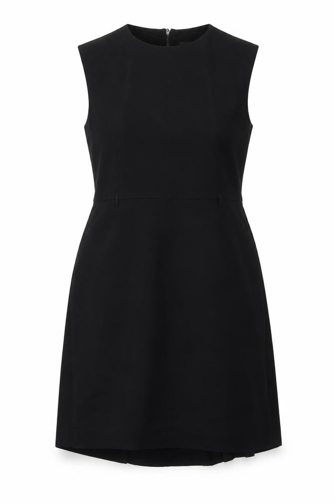 Marks and Spencer Womens Black Polyester A-Line Size 16 Round Neck Zip