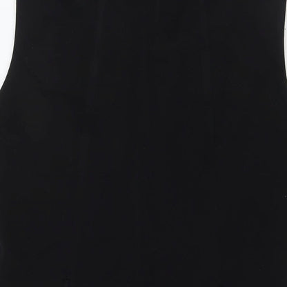 Marks and Spencer Womens Black Polyester A-Line Size 16 Round Neck Zip