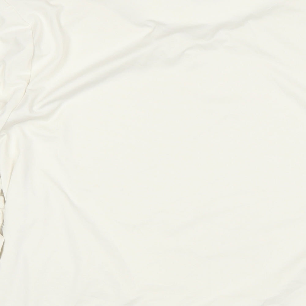 Marks and Spencer Womens White Polyester Basic Blouse Size 24 Round Neck