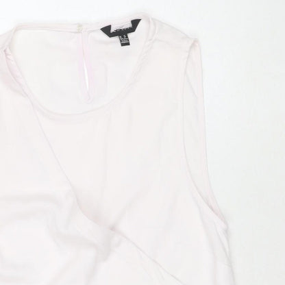 Womens UK Size 12 New Look White Basic Tank
