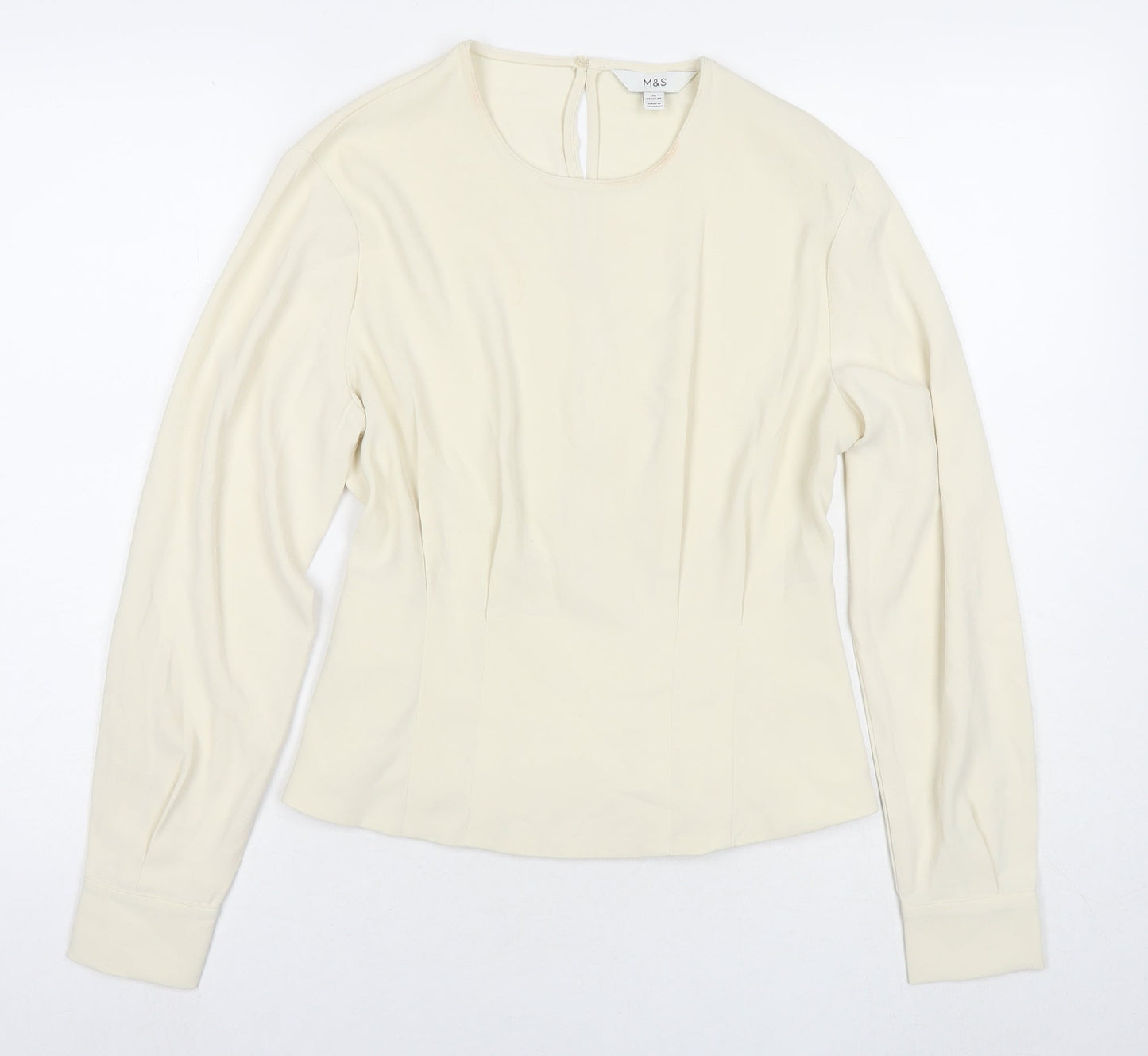 Womens UK Size 10 Marks and Spencer Ivory Basic Blouse