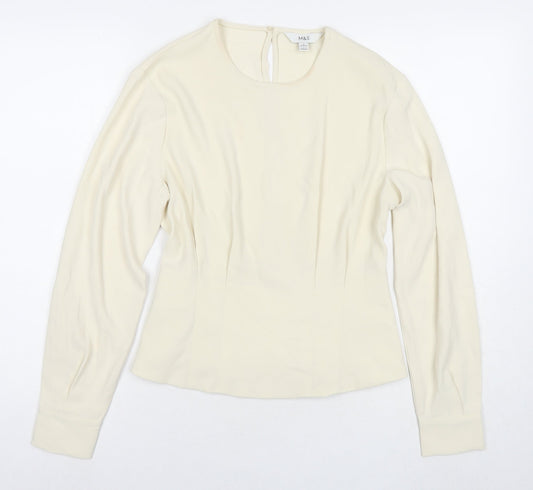 Womens UK Size 10 Marks and Spencer Ivory Basic Blouse
