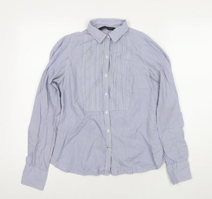 Womens UK Size S Zara Blue Basic Button-Up