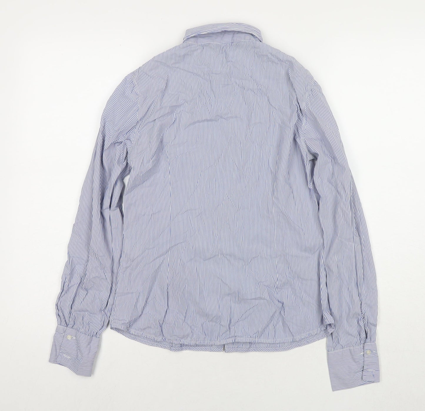 Womens UK Size S Zara Blue Basic Button-Up