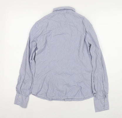 Womens UK Size S Zara Blue Basic Button-Up