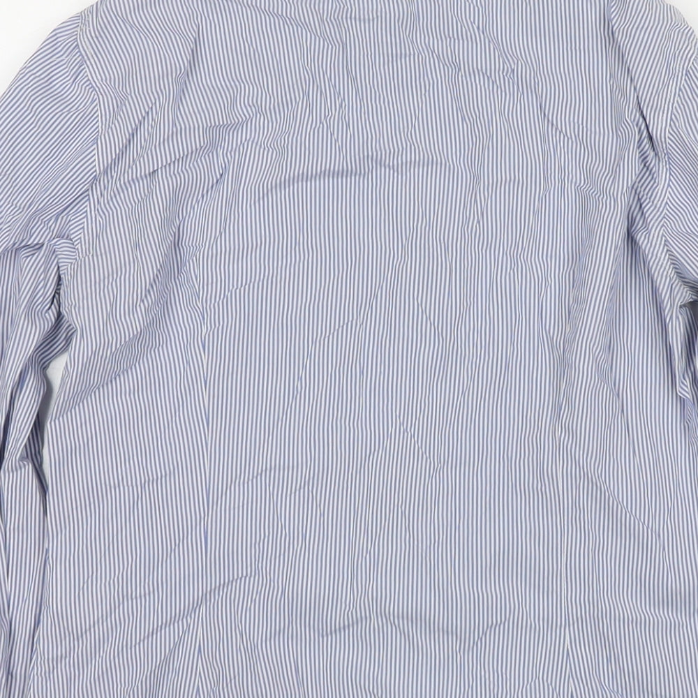 Womens UK Size S Zara Blue Basic Button-Up