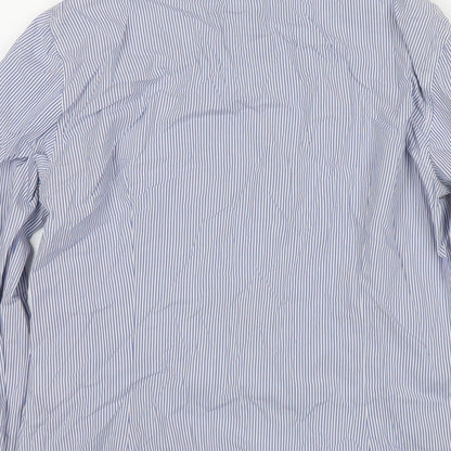 Womens UK Size S Zara Blue Basic Button-Up