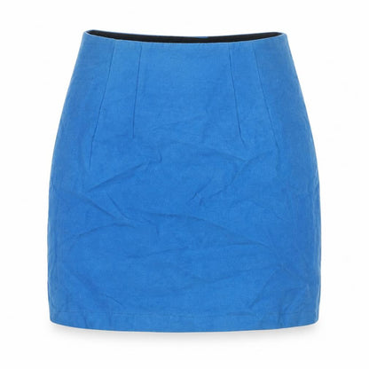 Laurel Womens Blue Wool Mini Skirt Size 8 Zip